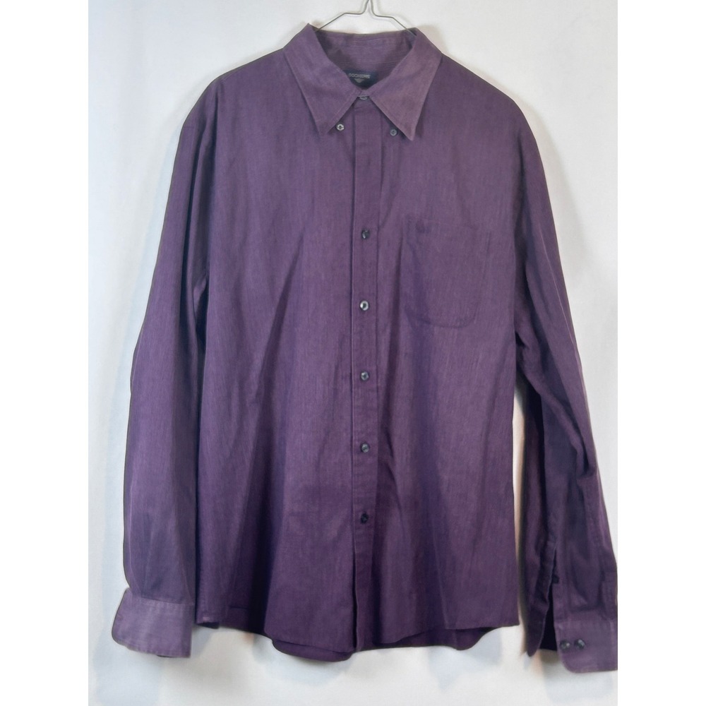 Dockers Mens XL Tall Plum Purple Stain Defender No Wrinkle Button Down Shirt XLT